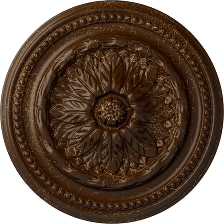 Ekena Millwork Chester Ceiling Medallion (Fits Canopies up to 2 1/4"), 15 3/4"OD x 1 7/8"P, Root Beer Crackle CM15CHRBC